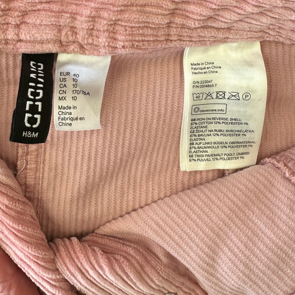 DIVIDED H&M Short skirt Pink/corduroy - Ladies Size 10 - Picture 9 of 9